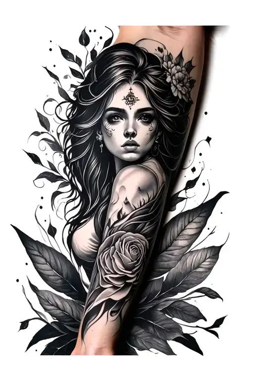 Dark Aesthetic Tattoo On Forearm