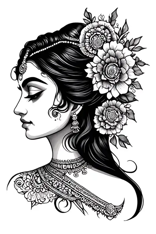 Small Creative Female Tattoo For Sreelakshmi On Back Neck