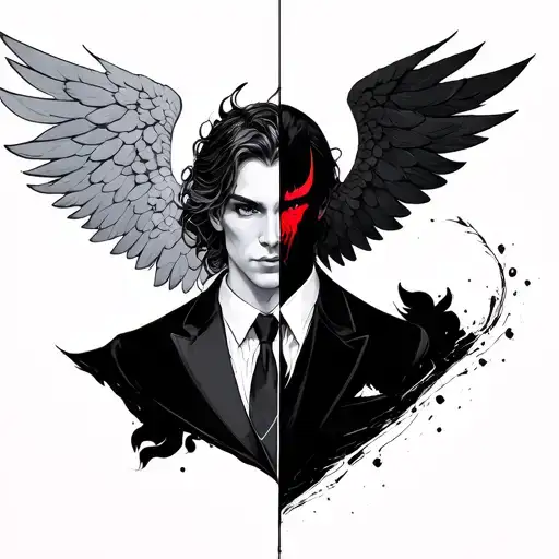 Half Angel And Half Devil Wears A Suit