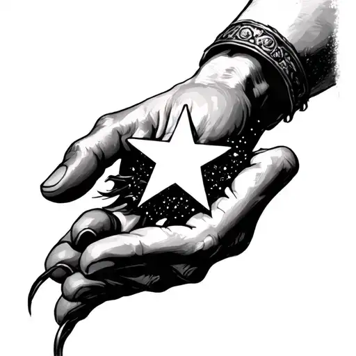 A Hand Holding A Star And Not Letting It Go