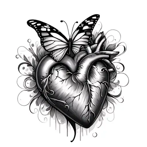 Sexy Heart And Butterfly Emerging