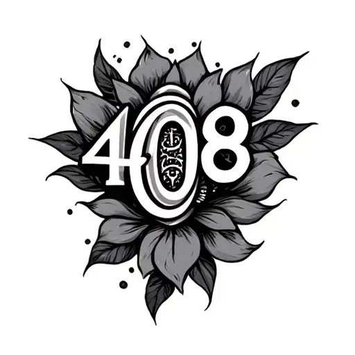 Number 408 Tattoo Design