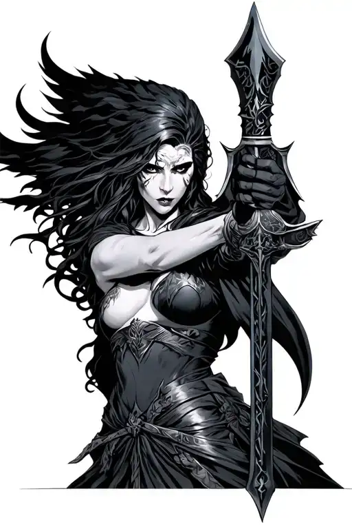 Morrigan Armed With A Weapon