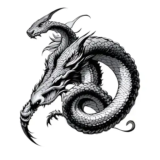 Serpent Yormungana Fights With Thor