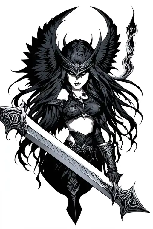 Morrigan Armed With A Weapon Forged