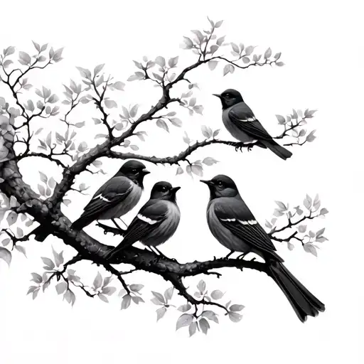 3 Birds In A Tree
