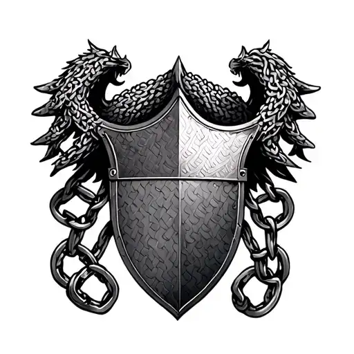 Scottish Family Crest Metal Armour With Chainmail Sleeve