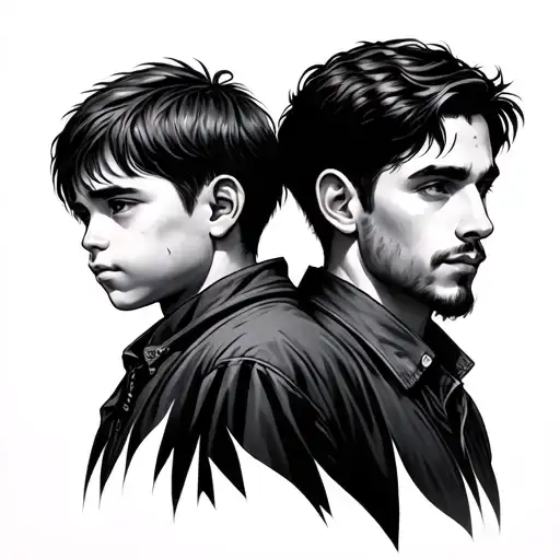 Father And Son Back To Back