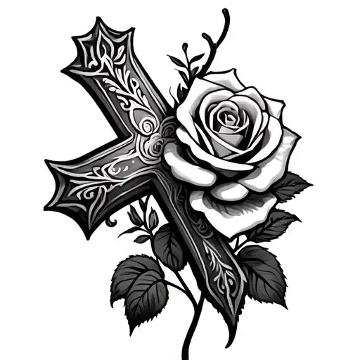 Cross And Roses