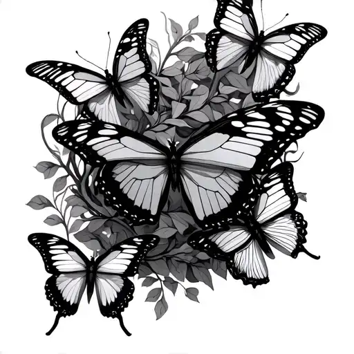 Vines Wrapping With Butterflys