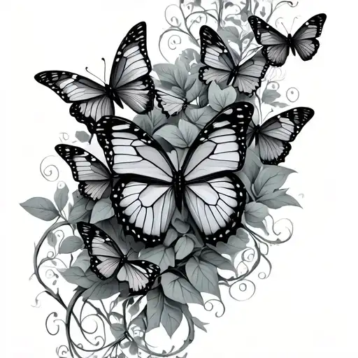 Vines Wrapping With Butterflys