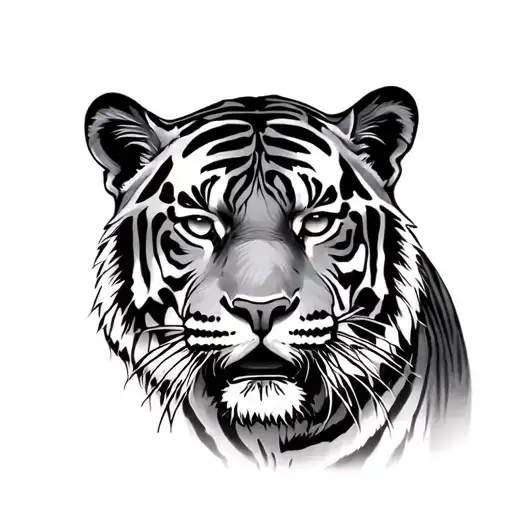 Tiger With The Names James And Cheyenne Incorporated Within