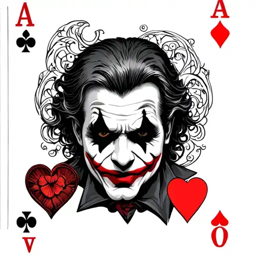 Joker Card And Ace Of Heart