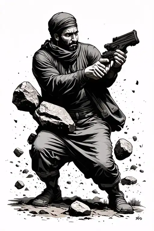 Palestine Struggle Ideas Based On History Rock Throwing Kuffiya