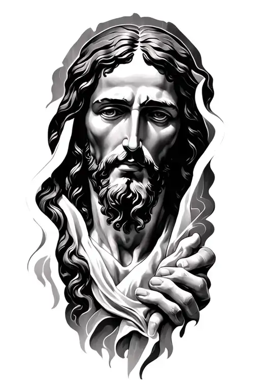 Jesus Christ Hidden Behind Skin Opening