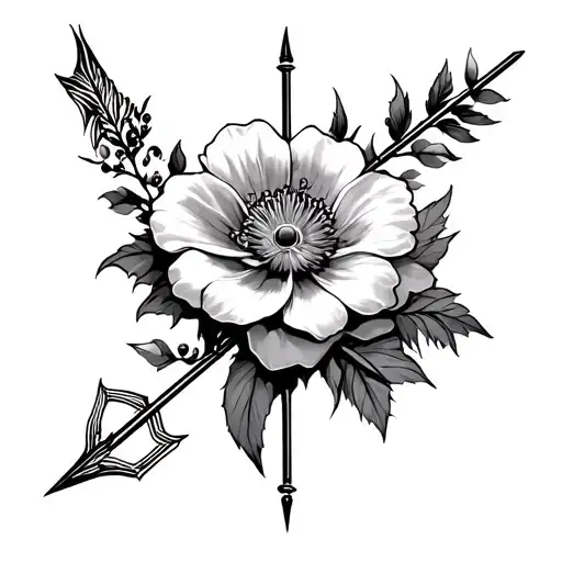 Narcist Flower And Bow N Arrow