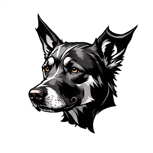 A Mix Of Labrador And Weimaraner And Wolf Dog With Armor Viking Style