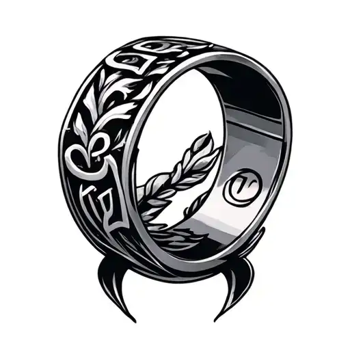 Fore Aprm Ring Tatto With Jc Letter