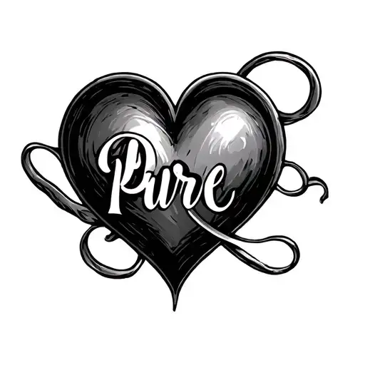 Pure Heart Spelled In Cursive