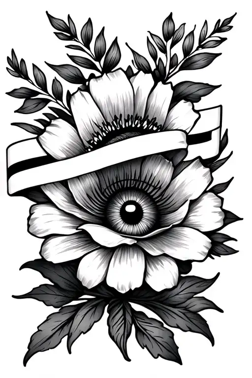 3 Stripe Arm Band Chin Tattoo An Eye Line Flower Bouquet