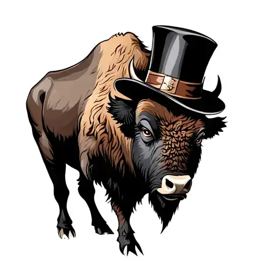 Bison Wearing A Top Hat