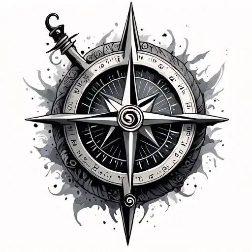 Compass Surrounded By Various