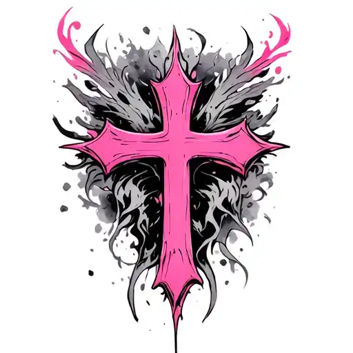 Main Pink With A Cross In Negative