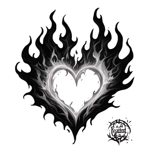 A Glowing Ember In The Shape Of A Heart