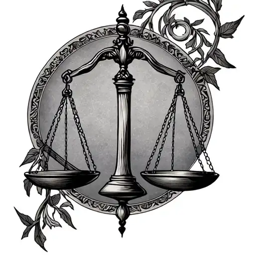 Libra Scales With Good And Evil