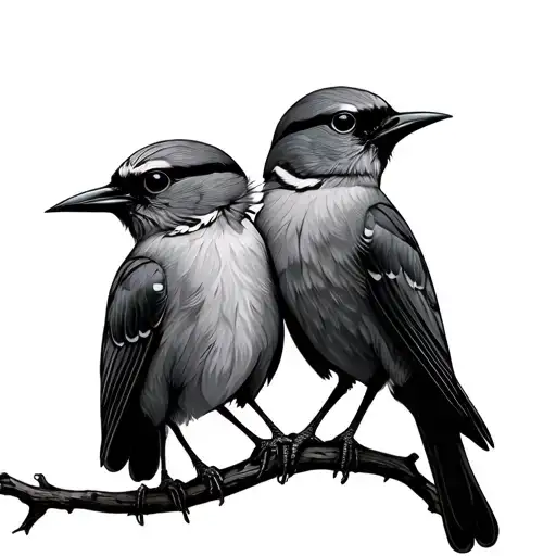 2 Birds Looking At Each Other