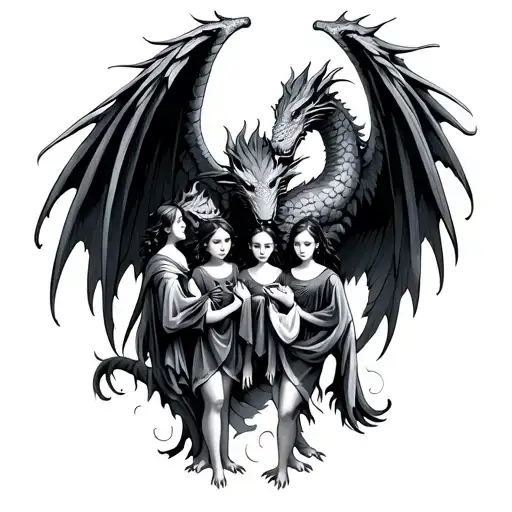 Dragon Angel Family Love