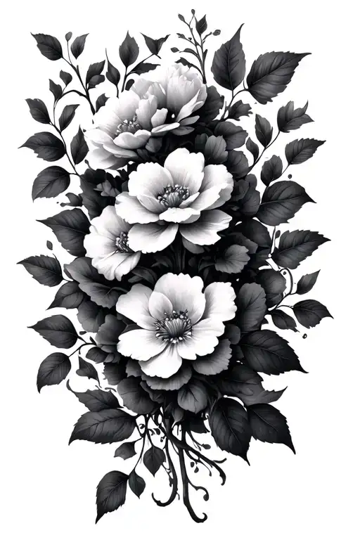 Flowers Surrounding Vines Wrapping
