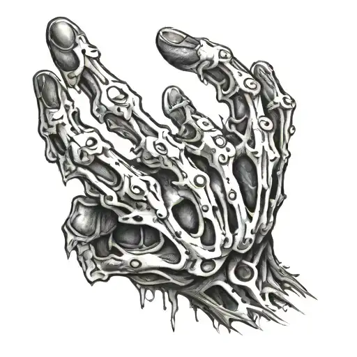 Anarchy Sign With A Skeleton Hand On My Hand And Fingers