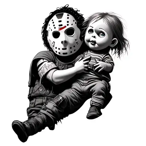Jason Voorhees Holding Chucky