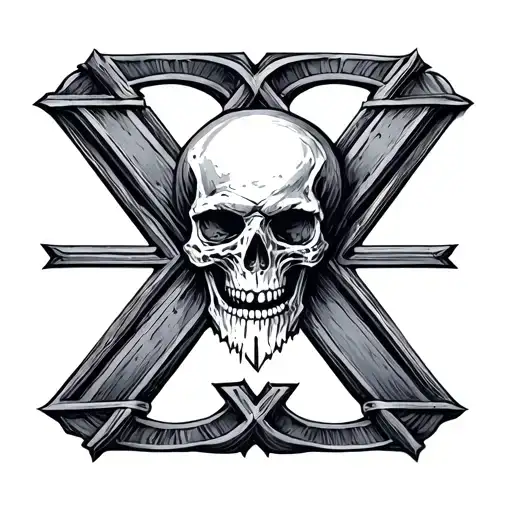 Combine A Skull Into An X Other X Area Holds The Letter C