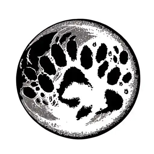 Moon And Paw Print