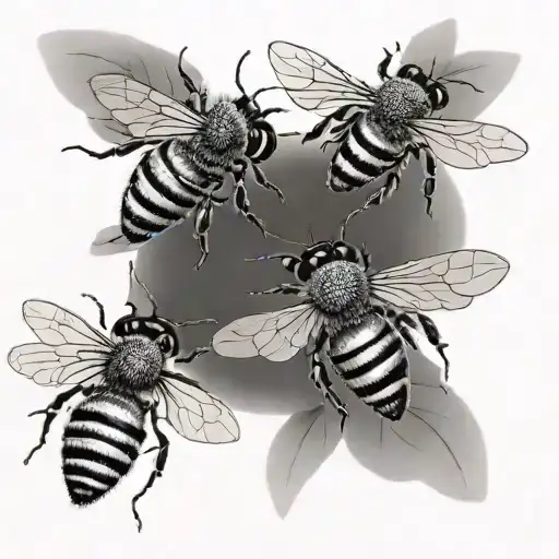 3 Bees Flying