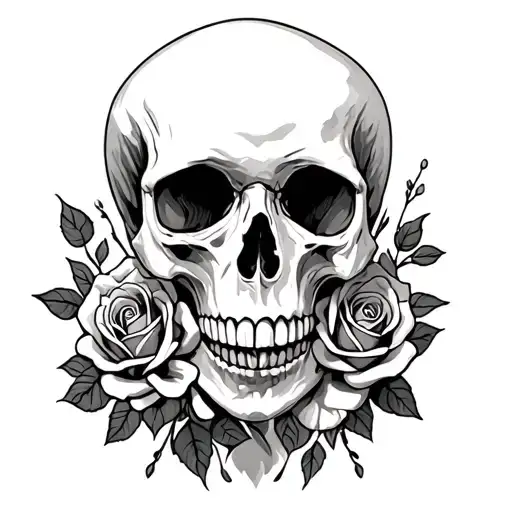 Skull With Roses