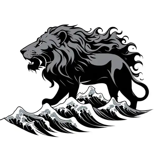 Lion Mountain And Waves