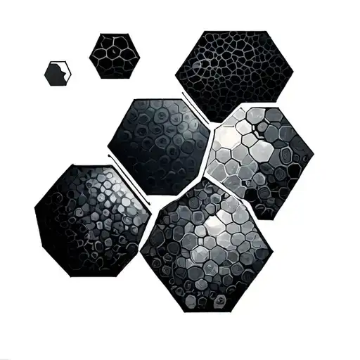 Hexagons Mixed Together Symbolizing