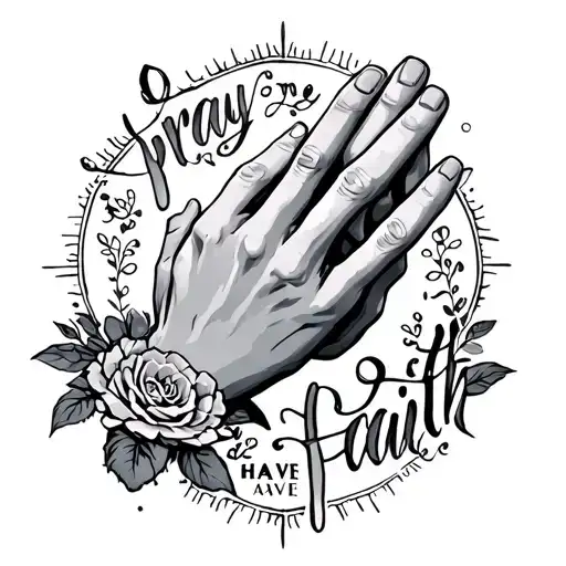 Pray Hands And Have Faith Written