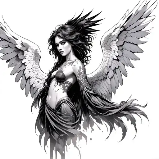 Dark Angel With No Shading More Line Work