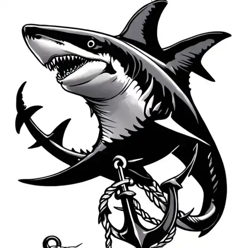 Shark And Shark And Anchor