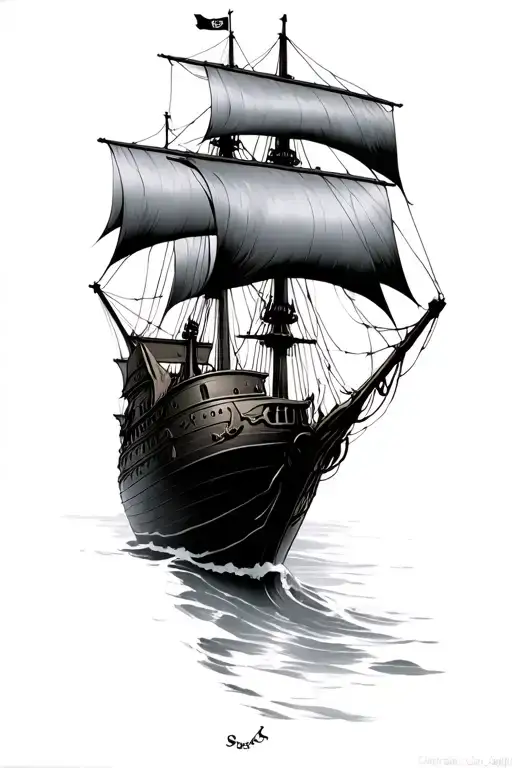 Suken Pirate Ship With Skeltons