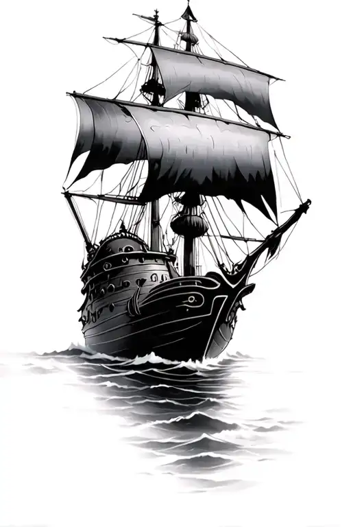 Suken Pirate Ship With Skeltons