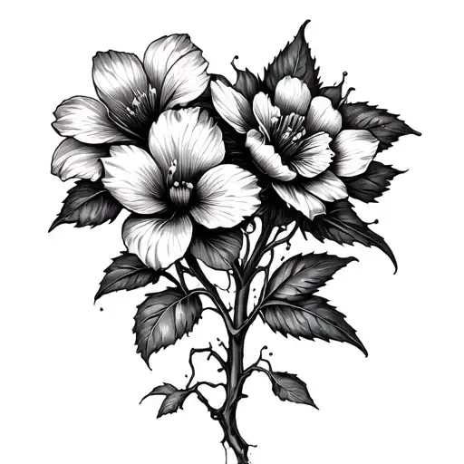 Vagas Nerve With Flower Growing Together
