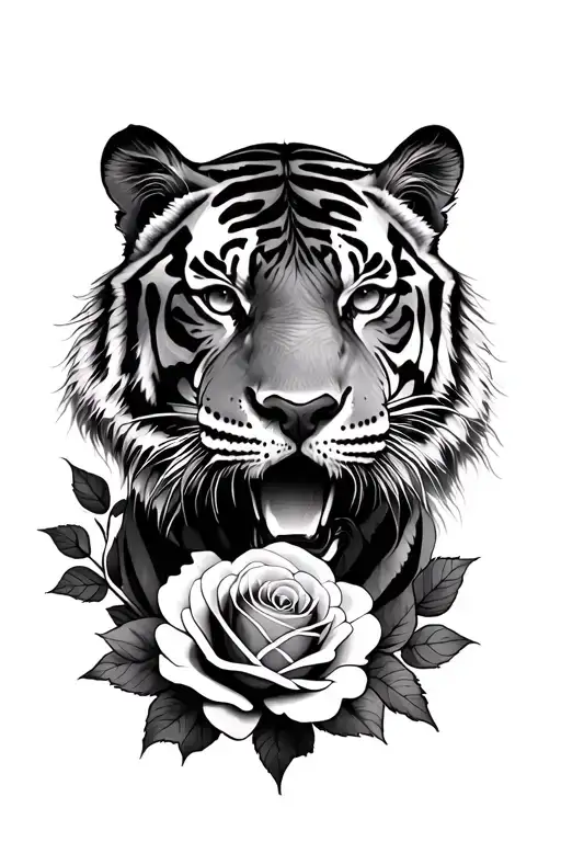 Tiger And Roses