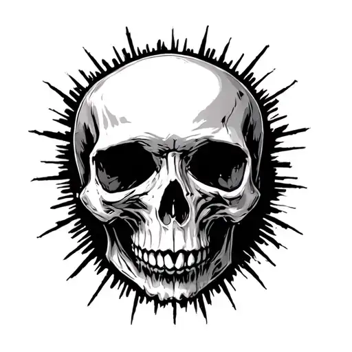 Skull Made Out Of Radiation Symbol Incorporated