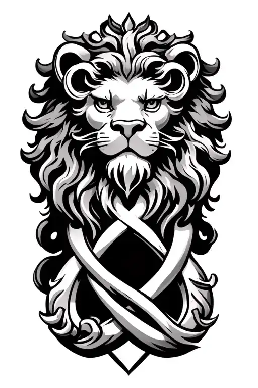 Irish Lion And Trinity Knot Intertwined