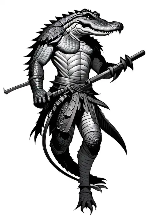 Alligator Samurai Standing